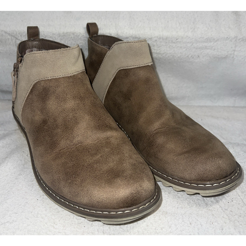 Skechers Women's Arch Indefinite Taupe Faux Leather Fit Mojave Shoes Size 11